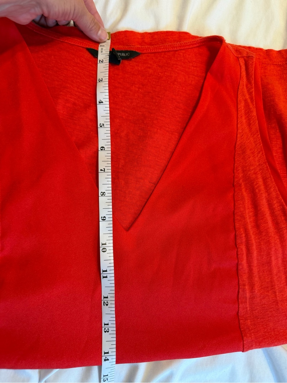 Banana Republic Fire Red / Orange V-Neck Sleeveless Tank Cotton Knit - Picture 11 of 11